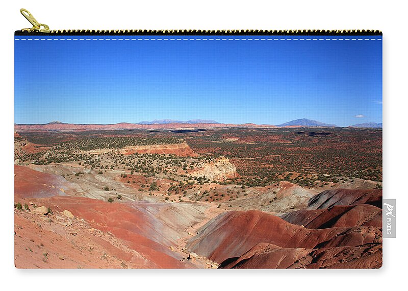 Aidan Moran Zip Pouch featuring the photograph Painted Desert Landscape by Aidan Moran