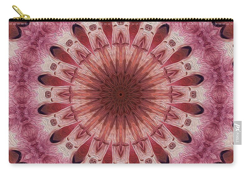Painted Zip Pouch featuring the digital art Painted Kaleidoscope 15 by Rhonda Barrett