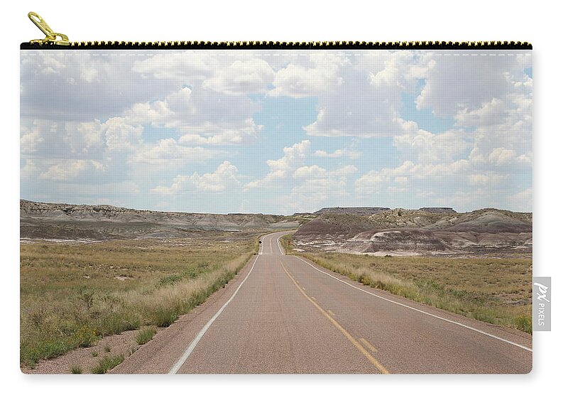 David S Reynolds Zip Pouch featuring the photograph Painted Road by David S Reynolds