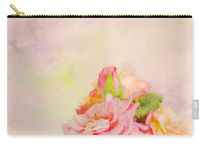 Floral Zip Pouch featuring the photograph Painterly Roses by Theresa Tahara