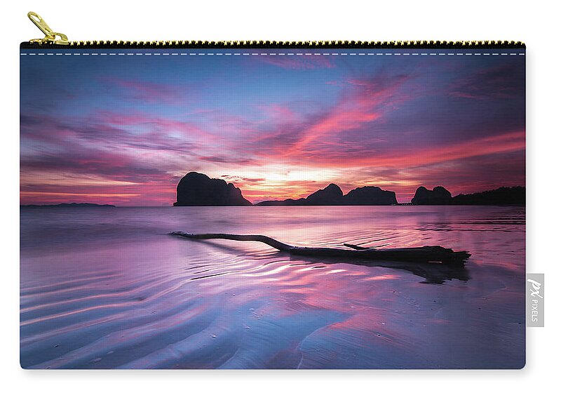 Scenics Zip Pouch featuring the photograph Pakmeng Beach, Thailand by Nutexzles