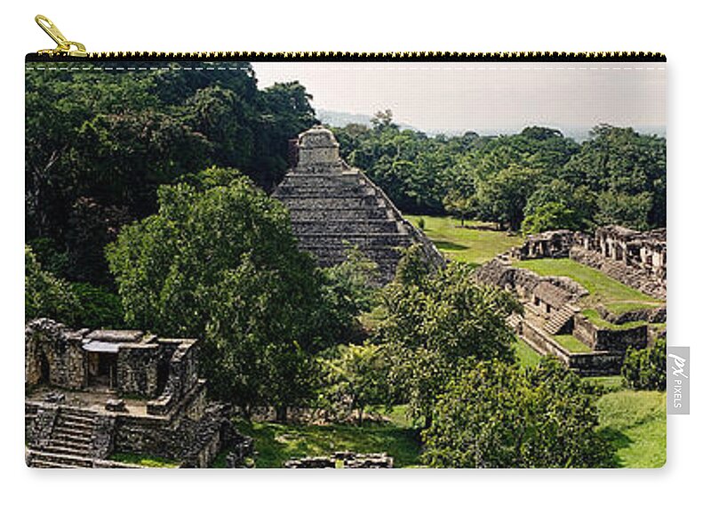 Palenque Carry-all Pouch featuring the photograph Palenque from the Jungle Panorama Unframed by Weston Westmoreland
