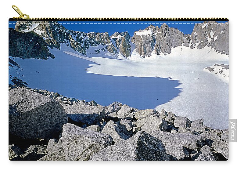 Palisade Peaks Zip Pouch featuring the photograph 2M6450-Palisade Glacier, CA by Ed Cooper Photography