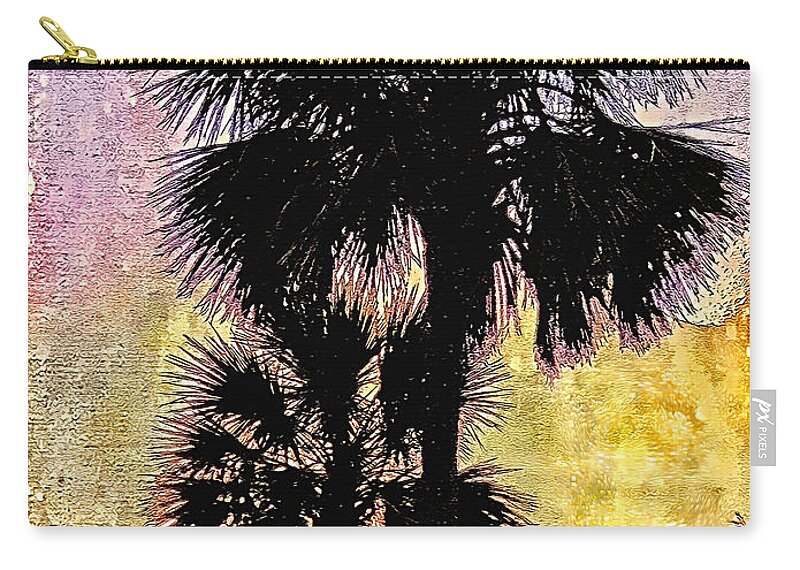 Louisiana Zip Pouch featuring the photograph Palm Sunset by Kathy Bassett