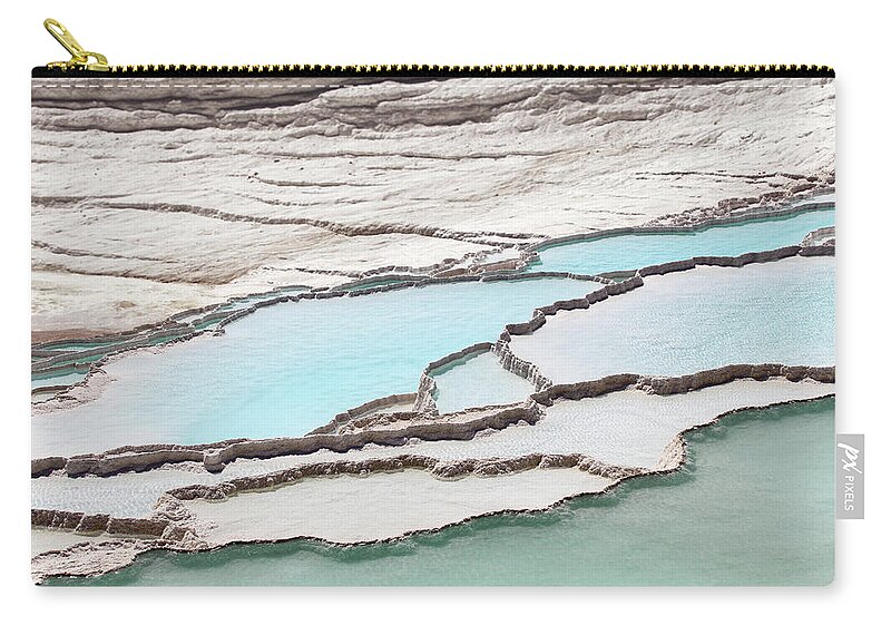 Scenics Zip Pouch featuring the photograph Pamukkale-hierapolis by Petekarici