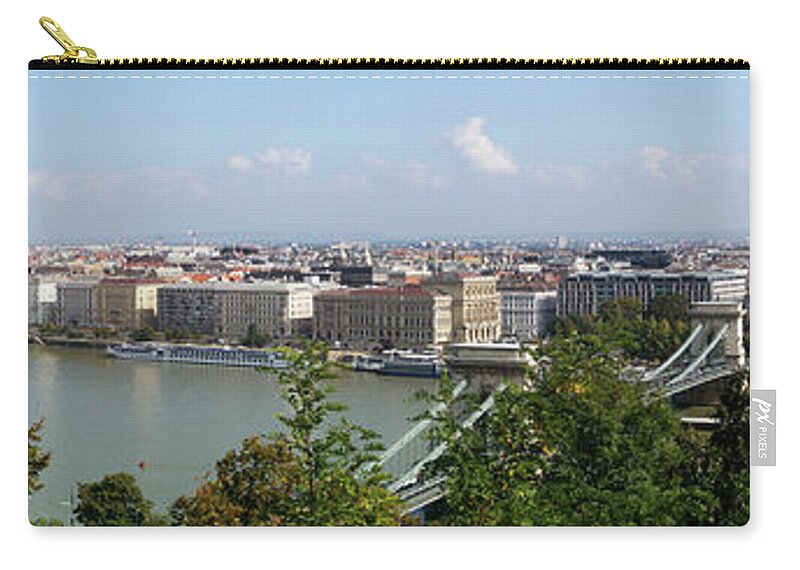 Panoramic Zip Pouch featuring the photograph Panorama Of Budapest And Danube River by Chlaus Lotscher