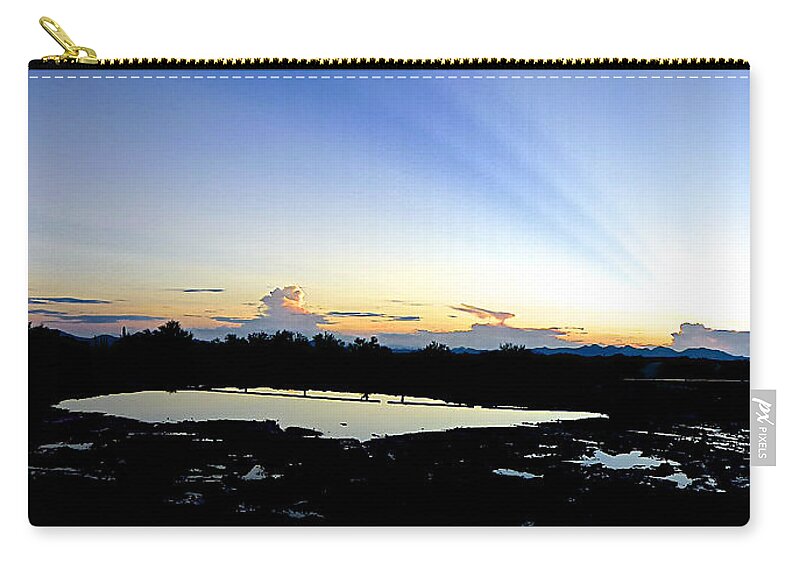 Sunset Zip Pouch featuring the photograph Panorama Sunset by Barbara Zahno