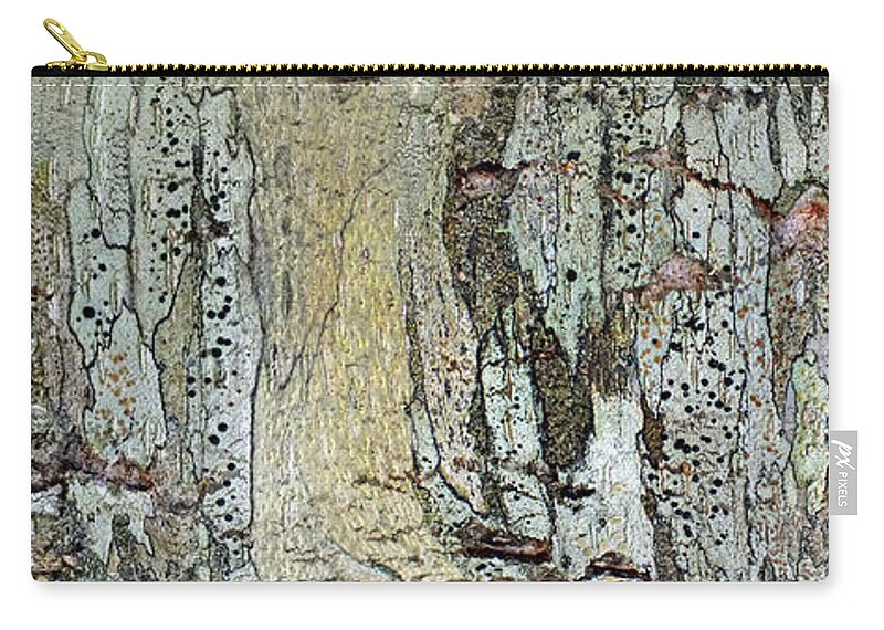 Duane Mccullough Zip Pouch featuring the photograph Panoramic Tree Bark Abstract by Duane McCullough