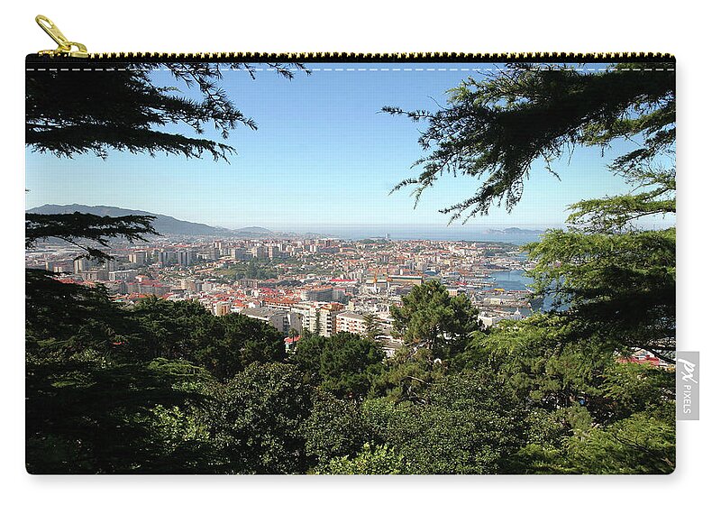 Idyllic Zip Pouch featuring the photograph Panoramic View Of Ria De Vigo by David Santiago Garcia