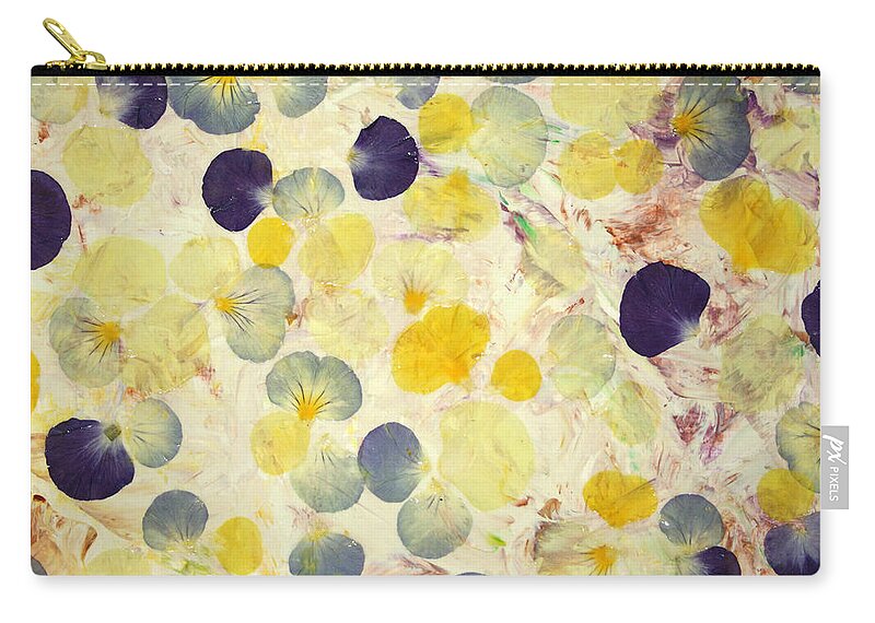 Pansies Zip Pouch featuring the painting Pansy Petals by James W Johnson