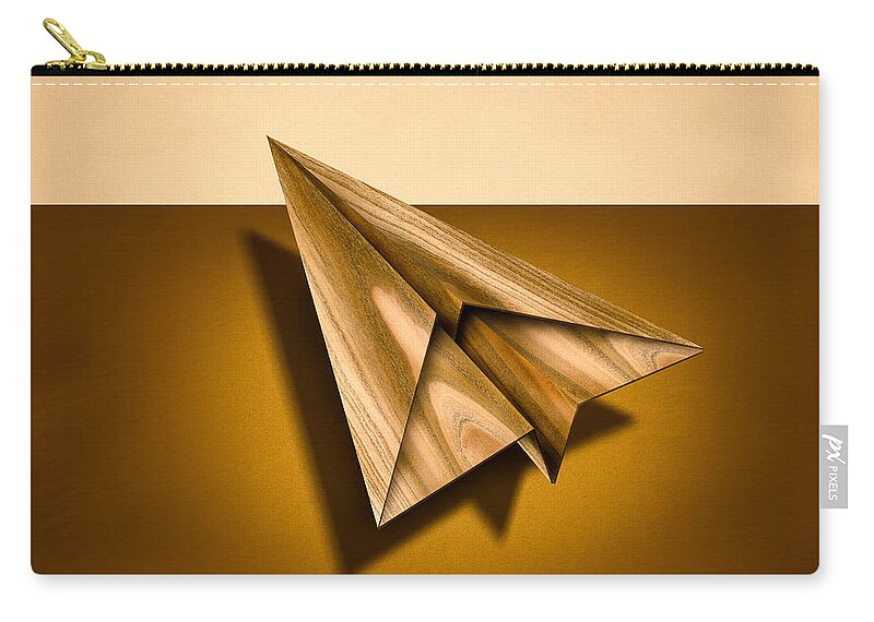 Aircraft Zip Pouch featuring the photograph Paper Airplanes of Wood 1 by YoPedro