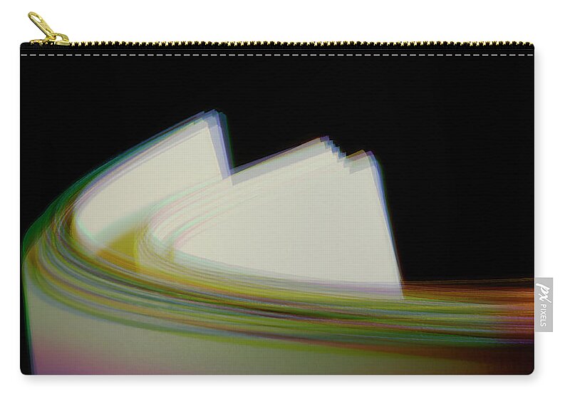 Curve Zip Pouch featuring the photograph Paper With Colored Light by Paul Taylor