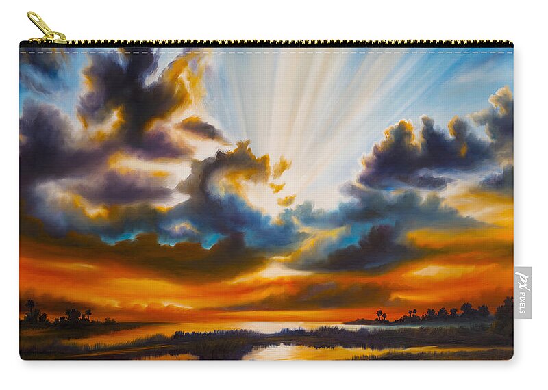 Sunrise Zip Pouch featuring the painting Paradise by James Hill