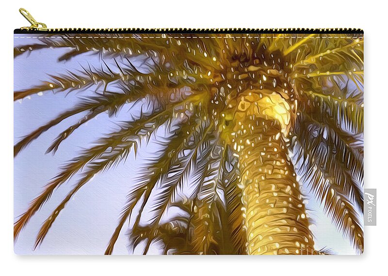 Sunset Zip Pouch featuring the photograph Paradise Palm by Jon Neidert