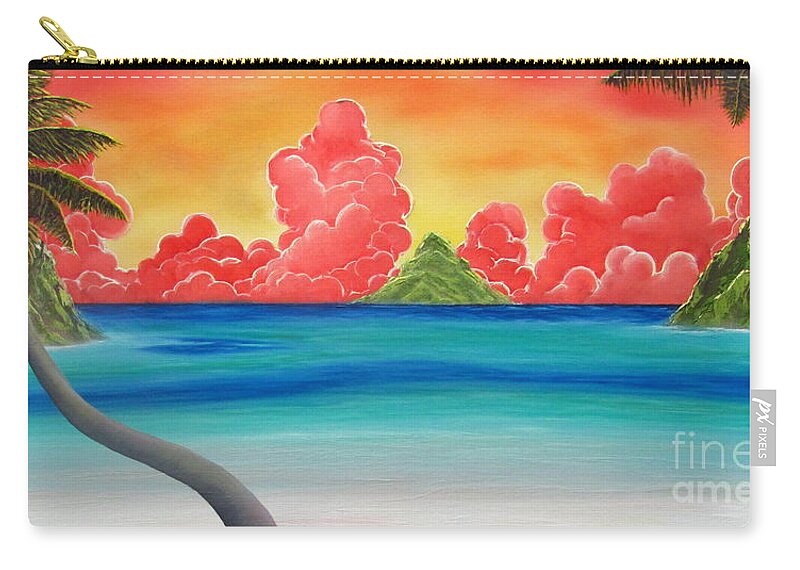 Paradise Paintings Zip Pouch featuring the painting Paradise Panorama by Joshua Bales