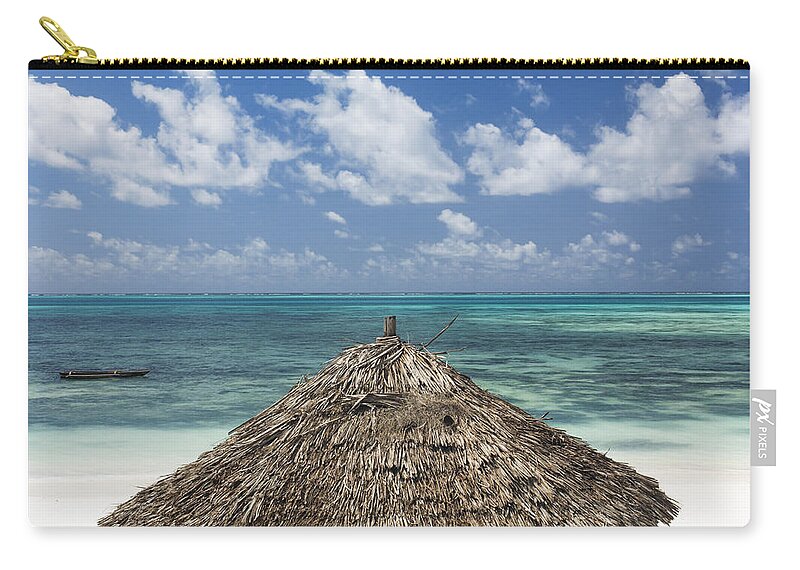 Adventure Zip Pouch featuring the photograph Parasol in Paradise by David Taylor