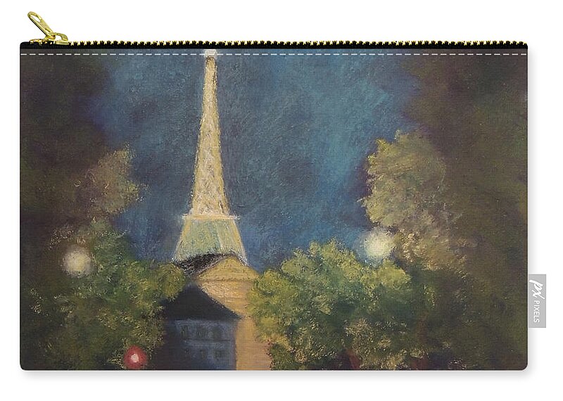 Paris Zip Pouch featuring the pastel Paris Lights by Carol Corliss