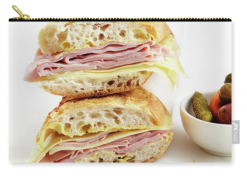 San Francisco Zip Pouch featuring the photograph Parisian Ham And Cheese Sandwich by Maren Caruso