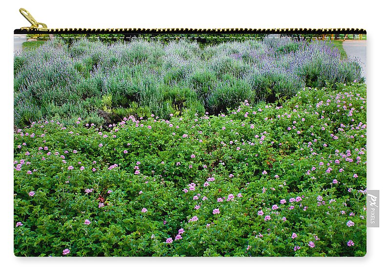  Zip Pouch featuring the photograph Park Floral Scene by James Gay