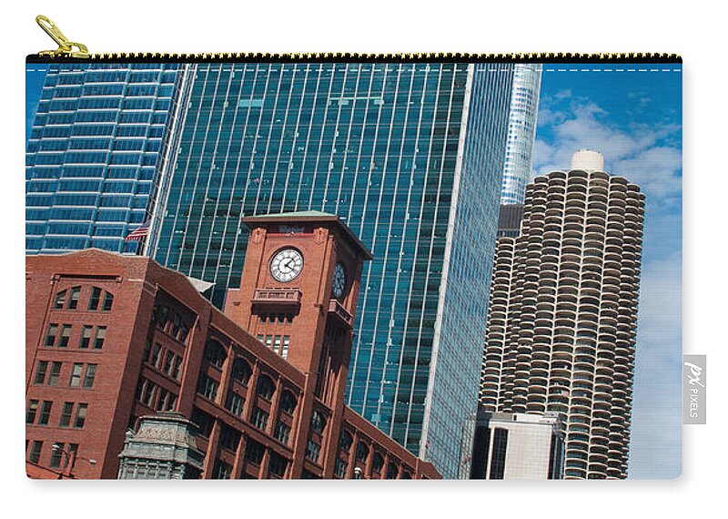 Park Towers Chicago Zip Pouch featuring the photograph Park Towers Chicago by Dejan Jovanovic