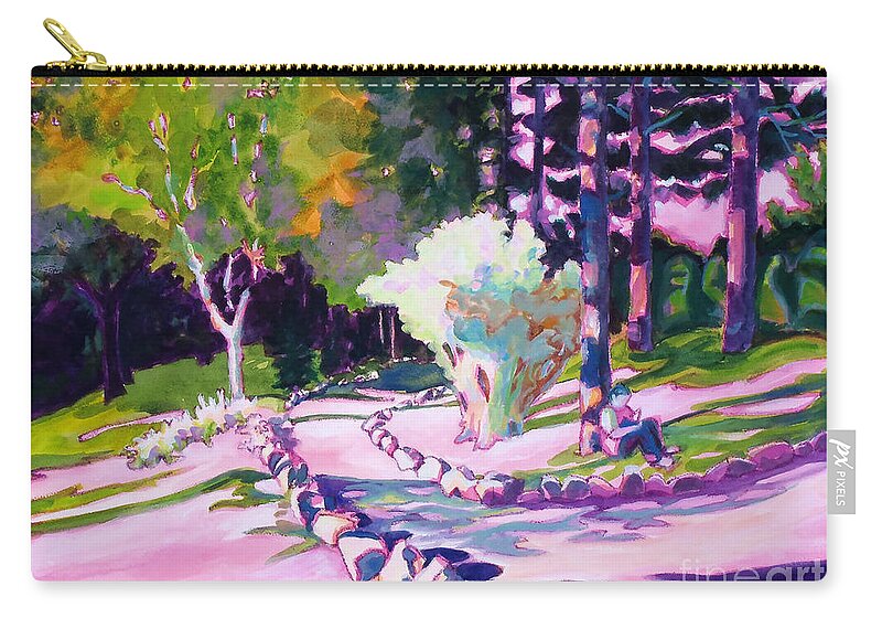 Paintings Zip Pouch featuring the painting Park Trails 2      by Kathy Braud