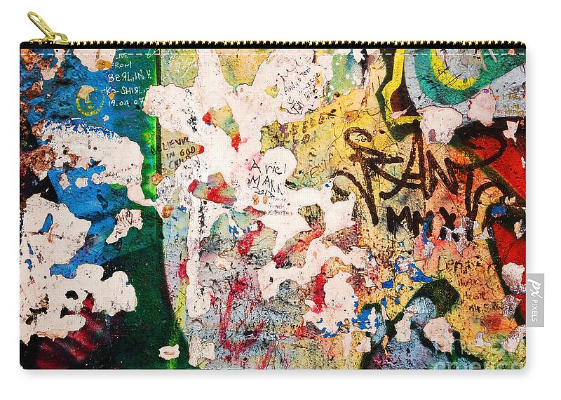 Berlin Zip Pouch featuring the photograph Part of Berlin Wall with graffiti by Michal Bednarek