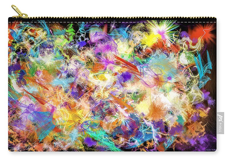 Abstract Zip Pouch featuring the digital art Particle Party by Jo-Anne Gazo-McKim