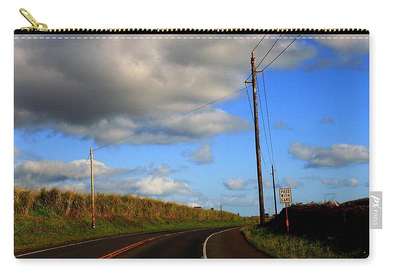 Roads Zip Pouch featuring the photograph Pass With Care by Edward Hawkins II