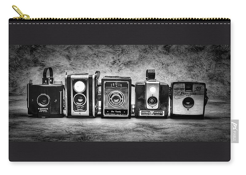 Cameras Zip Pouch featuring the photograph Past Cameras by Timothy Bischoff