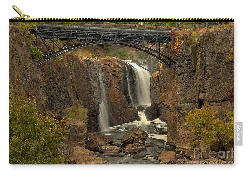 Patterson Great Falls Zip Pouch featuring the photograph Paterson Great Falls New Jersey by Adam Jewell