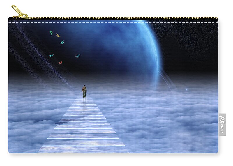 Abstract Zip Pouch featuring the digital art Path by Bruce Rolff