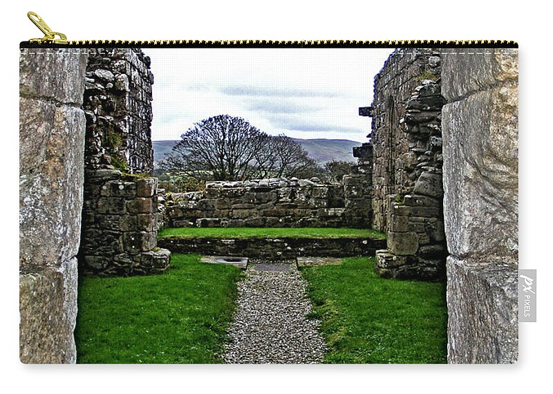 Path Zip Pouch featuring the photograph Bannagher Old Church by Nina Ficur Feenan