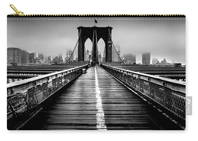 Brooklyn Zip Pouch featuring the photograph Path To The Big Apple by Az Jackson