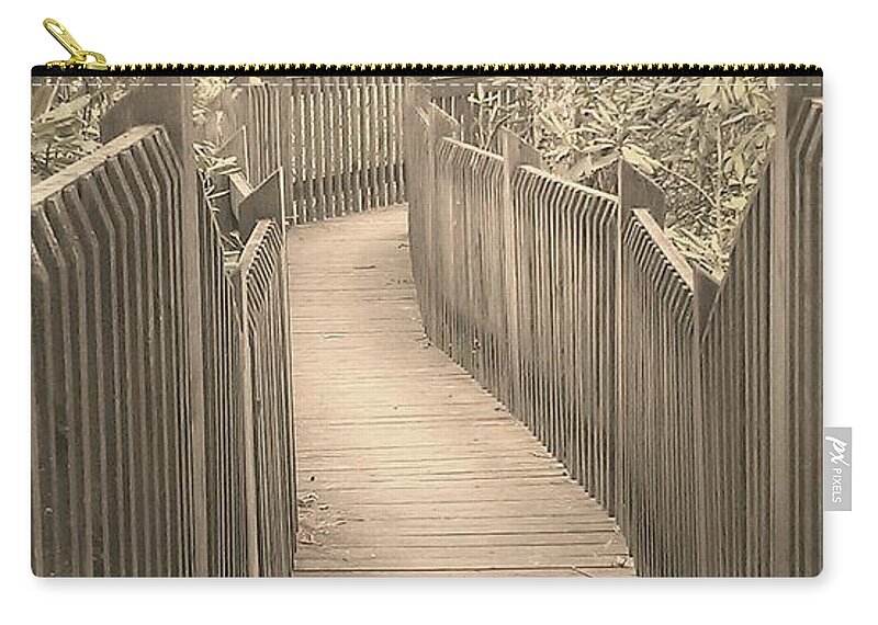 Boardwalk Zip Pouch featuring the photograph Pathway by Melissa Petrey