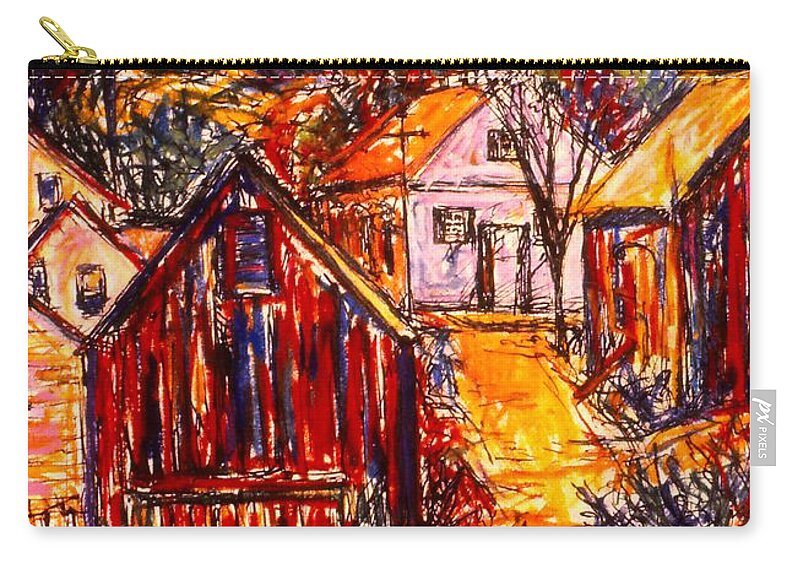 Church Zip Pouch featuring the mixed media Pathway to Color by Kendall Kessler