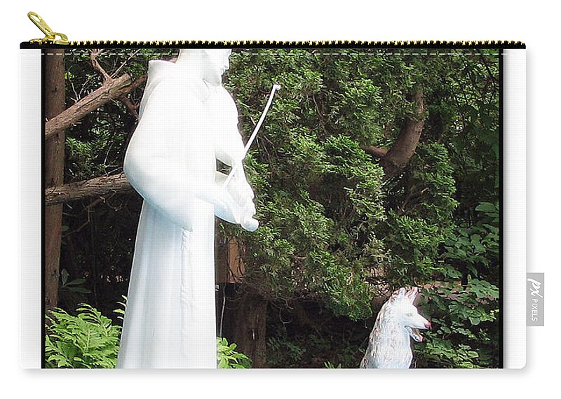 St. Francis Of Assisi Zip Pouch featuring the photograph Patron Saint of Animals by Marie Jamieson