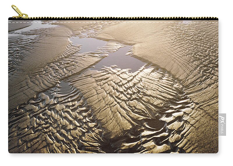 Scenics Zip Pouch featuring the photograph Pattern Of Light On Golden Sand by Danielle D. Hughson