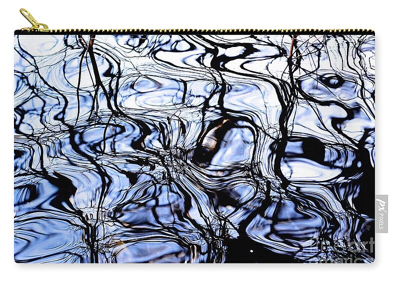 Abstract Zip Pouch featuring the photograph Patterns reflected on a water surface by Bernard Jaubert