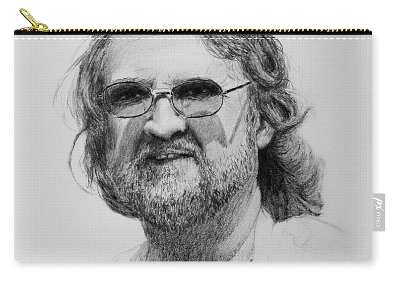 Portrait Zip Pouch featuring the drawing Paul Rebmann by Daniel Reed
