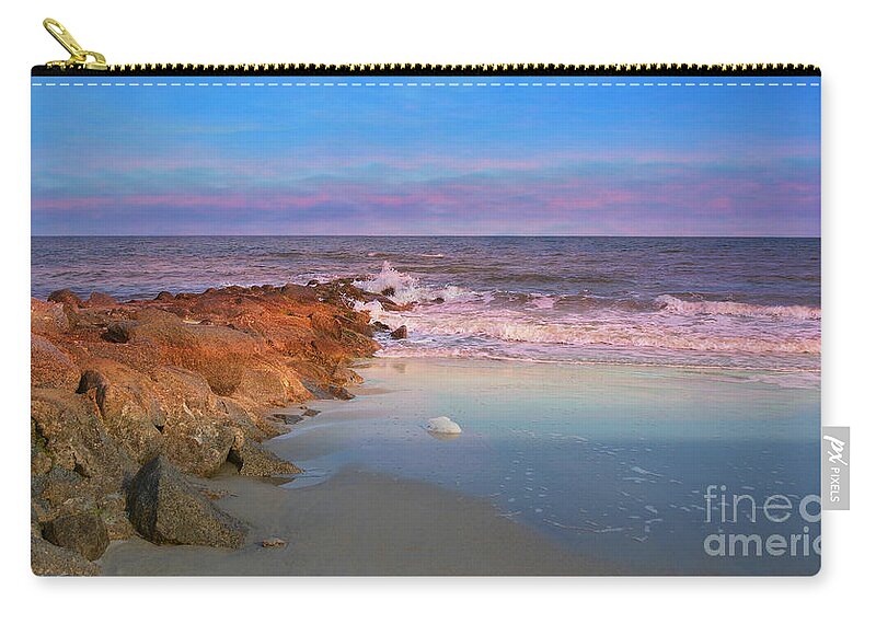 Beach Zip Pouch featuring the photograph Pawleys Island Beach by Kathy Baccari