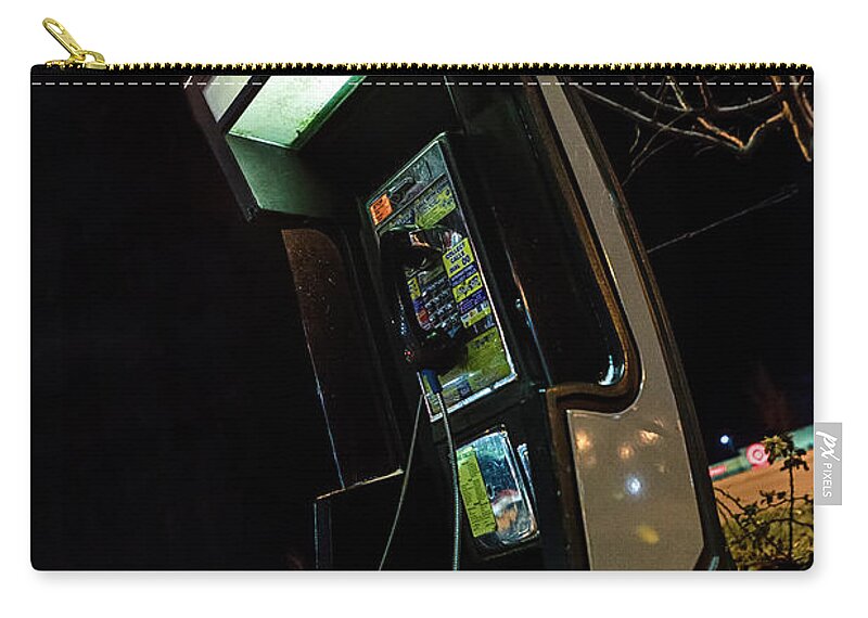 Pay Phone Zip Pouch featuring the photograph Pay Phone by Sennie Pierson