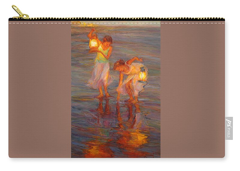 Beach Zip Pouch featuring the painting Peace by Diane Leonard