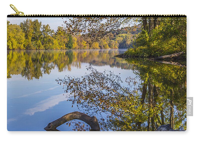 Peaceful Autumn Zip Pouch featuring the photograph Peaceful Autumn by Karol Livote
