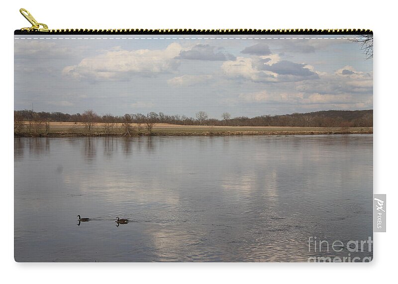 Geese Zip Pouch featuring the photograph Peaceful Evening by Kathryn Cornett