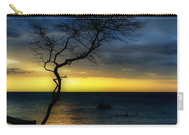 Sunset Zip Pouch featuring the photograph Peaceful Hawaii by Kim Hojnacki