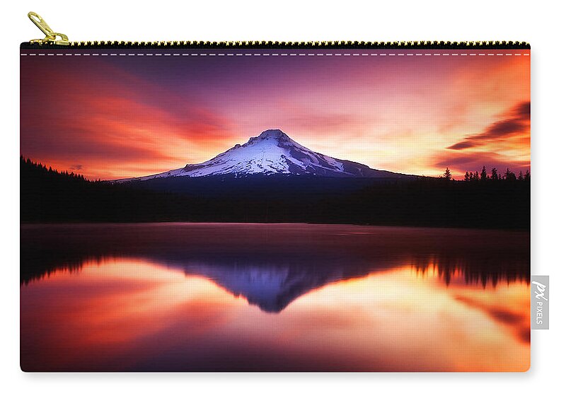 Trillium Lake Carry-all Pouch featuring the photograph Peaceful Morning on the Lake by Darren White