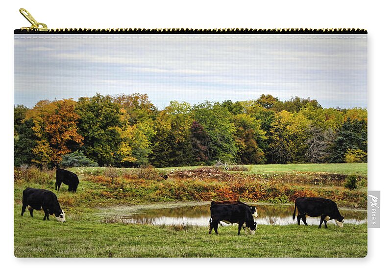 Cow Zip Pouch featuring the photograph Peaceful Pastures by Cricket Hackmann