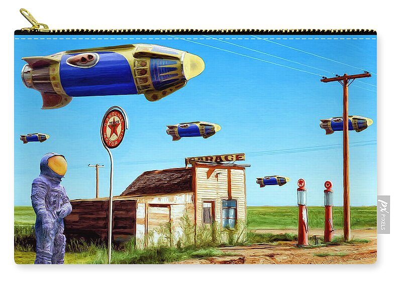 Peacekeepers Zip Pouch featuring the painting Peacekeepers by Dominic Piperata