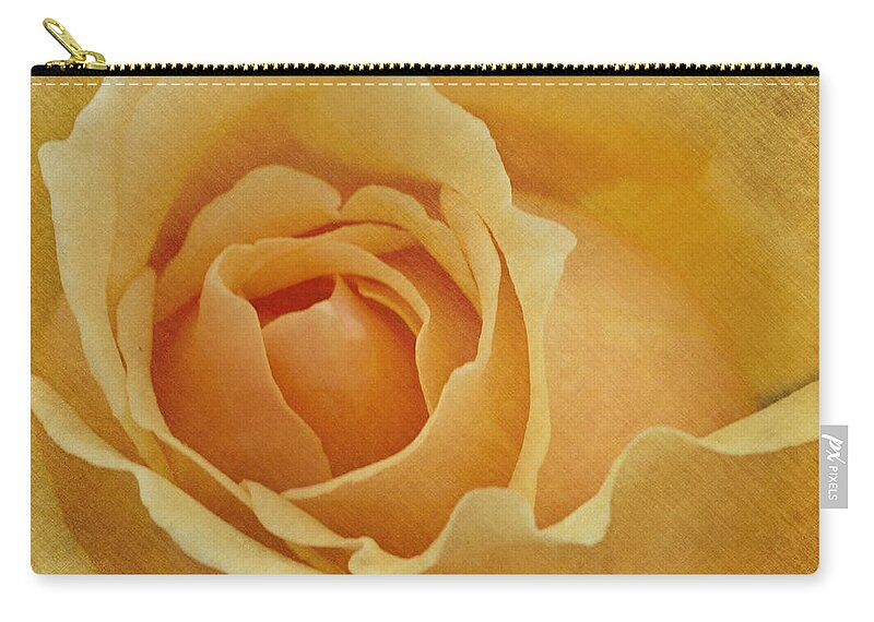 Peach Zip Pouch featuring the photograph Peach Rose 2 by Carrie Cranwill