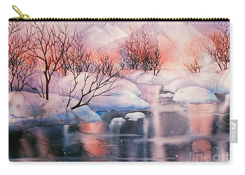 Peachy Zip Pouch featuring the painting Peachy by Teresa Ascone
